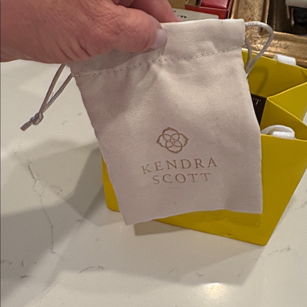 Kendra Scott Gold Necklace with Sparkling CZ diamond Center stone. - Picture 4 of 6